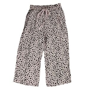 Listicle‎ Wide Leg Pants Pockets Leopard Animal Large Lined Elastic Drawstring